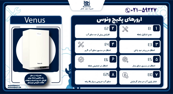 ارورهای پکیج ونوس
